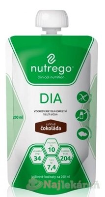 E-shop Nutrego DIA s príchuťou čokoláda tekutá výživa 12x200ml
