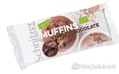 E-shop Schnitzer MUFFINS + DARK CHOCOLATE, jemné pečivo, bezgluténové, 2ks, 140g