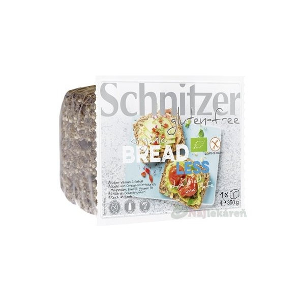 Schnitzer BREAD LESS BIO, chlieb viaczrnný, bezgluténový 350g