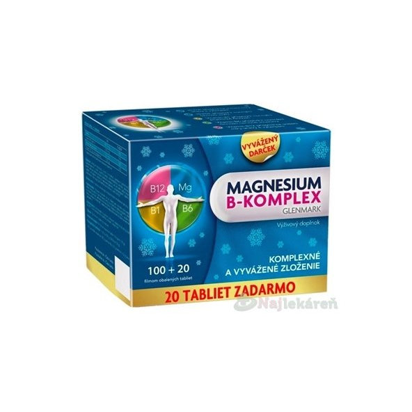 Magnesium B-komplex Glenmark 100+20 ks