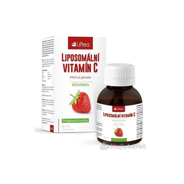 Liftea LIPOZOMÁLNY VITAMÍN C tekutý, s jahodovu príchuťou 1x50 ml