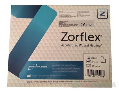 E-shop Zorflex krytie na rany s aktívnym uhlím 10x10 cm, 1x10 ks