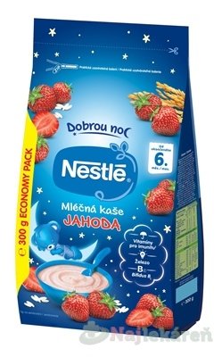 E-shop Nestlé Mliečna kaša JAHODA - Dobrú noc, 6+ 300g