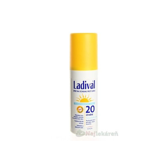LADIVAL transparentný sprej 20LF, 150 ml