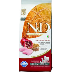 Farmina N&D dog AG adult medium & maxi, chicken, spelt, oats & pomegranate 12kg