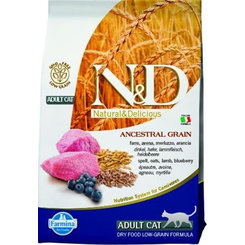 Farmina N&D cat AG adult, lamb, spelt, oats & blueberry granule pre mačky 0,3kg