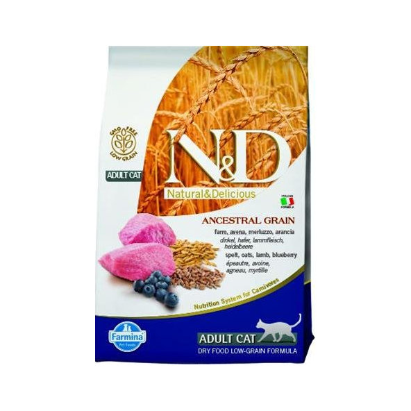 Farmina N&D cat AG adult, lamb, spelt, oats & blueberry granule pre mačky 0,3kg
