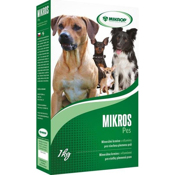 MIKROS doplnkové minerálno – vitamínové krmivo pre psy 1kg