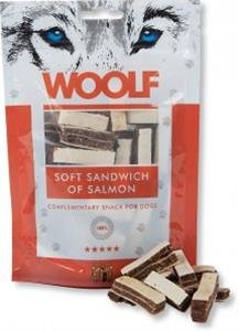 E-shop Maškrta Woolf mäkký sendvič z lososa pre psy 100g