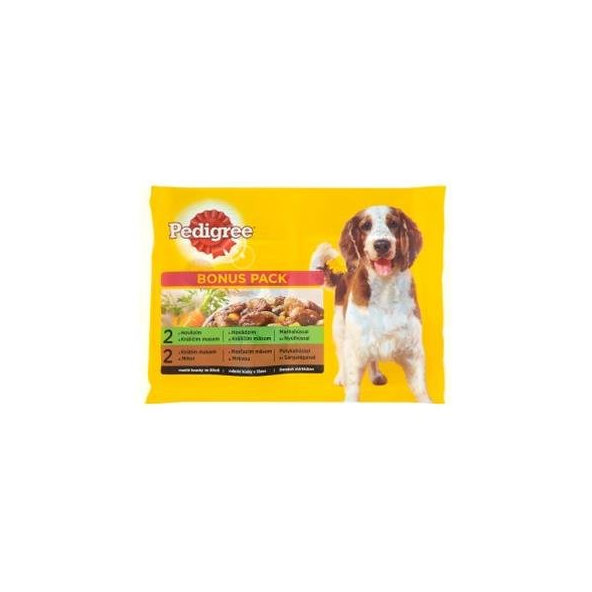 Mars PEDIGREE kapsička dog ADULT Multipack HD a králik &  morka a mrkva v šťave 4 x 100 g