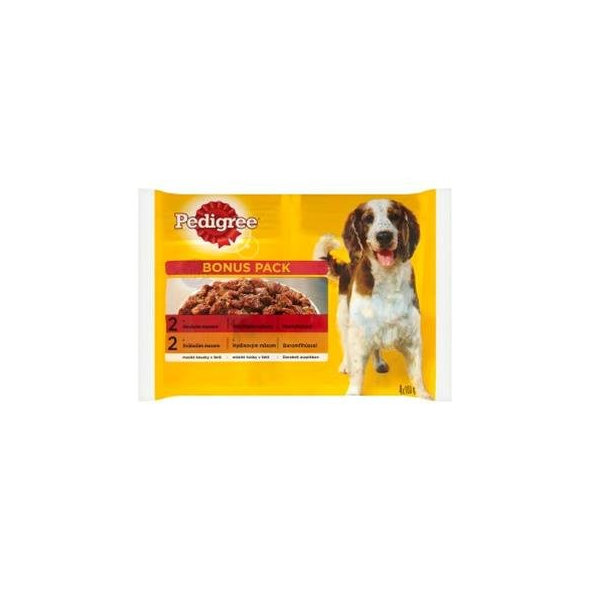Mars PEDIGREE kapsička dog ADULT Multipack hovädzie & hydinové mäso v želé 4 x 100 g
