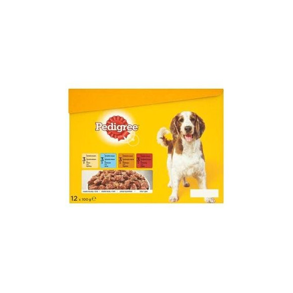 Mars PEDIGREE kapsička dog ADULT Multipack kura&jahňa&hydina&hovädzie v želé 12 x 100 g