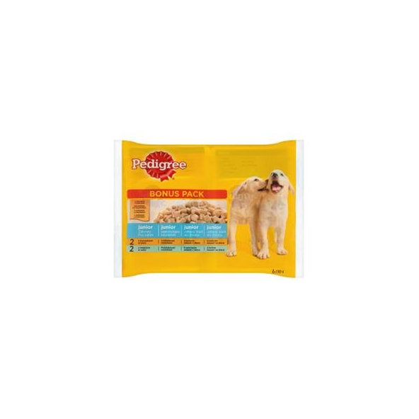 Mars PEDIGREE kapsička dog JUNIOR Multipack kura&ryža v želé, hovädzie&ryža v želé 4 x 100 g