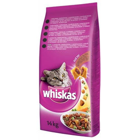 WHISKAS Adult cat granule pre mačky s hovädzím mäsom 14kg