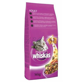 WHISKAS Adult cat granule pre mačky s kuracím mäsom 14kg