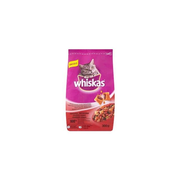 WHISKAS Adult cat granule pre mačky s hovädzím mäsom 300g