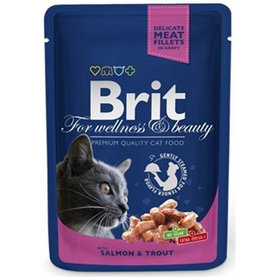 BRIT Premium cat Kapsička Adult Salmon & Trout 100g