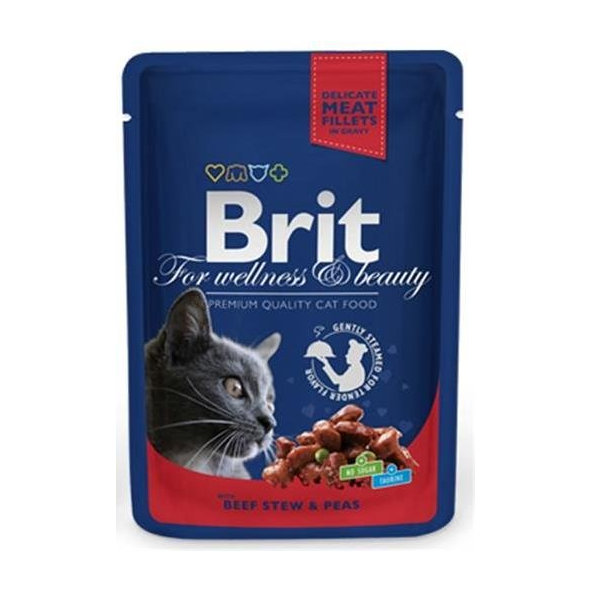 BRIT Premium cat Kapsička Adult Beef Stew & Peas 100g
