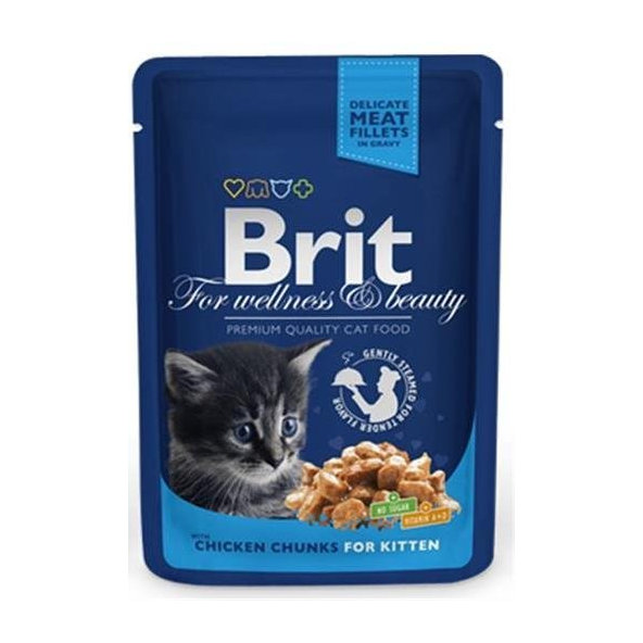 BRIT Premium cat Kapsička Kitten Chicken Chunks 100g