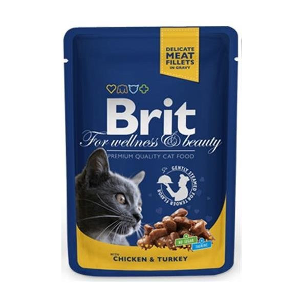 BRIT Premium cat Kapsička Adult Chicken & Turkey 100g