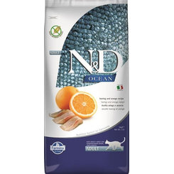 Farmina N&D cat OCEAN (GF) adult, herring & orange granule pre mačky 5kg