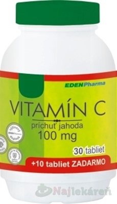 E-shop EDENPharma VITAMÍN C 100 mg príchuť jahoda