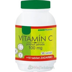 EDENPharma VITAMÍN C 100 mg príchuť jahoda