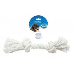Hračka DUVO+ Lano s 2 uzlami na ťahanie biele XLarge 37cm