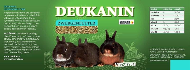 E-shop Deukanin Zwergenfutter krmivo pre zdrobnelé králiky 3kg vedro