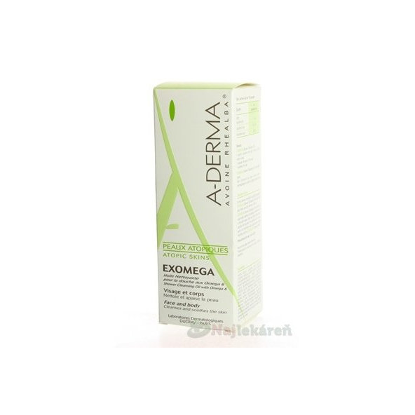 A-DERMA EXOMEGA sprchovací čistiaci olej 200ml