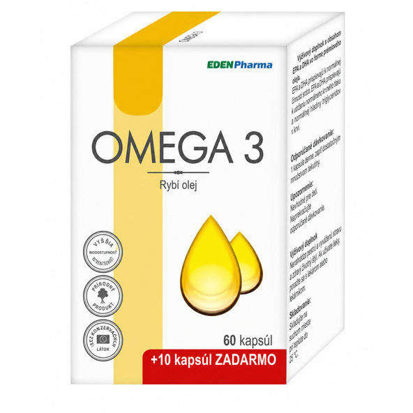 EDENPharma OMEGA 3 60 +10 kapsúl zadarmo