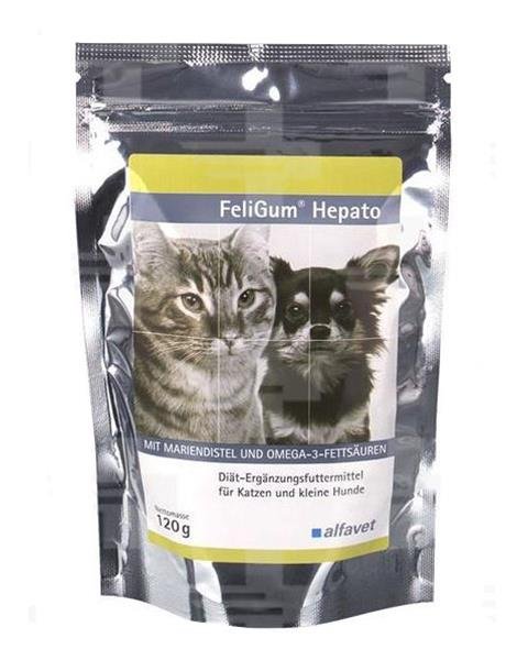 E-shop FeliGum Hepato žuvacie tablety pre mačky a malé psy 120g (60ks)