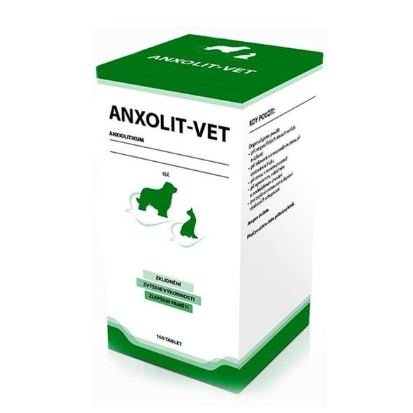 Anxolit Vet tablety proti úzkosti a depresiám pre psy a mačky 100tbl