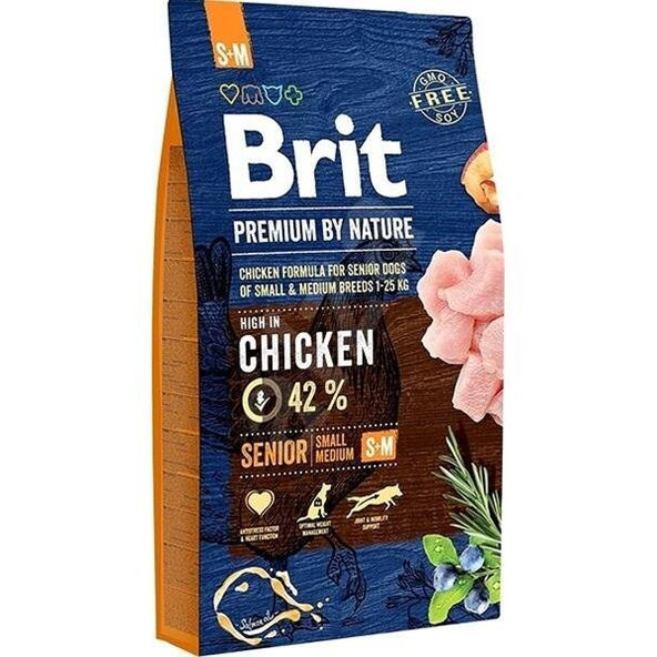 Brit Premium by Nature dog Senior S + M 8kg