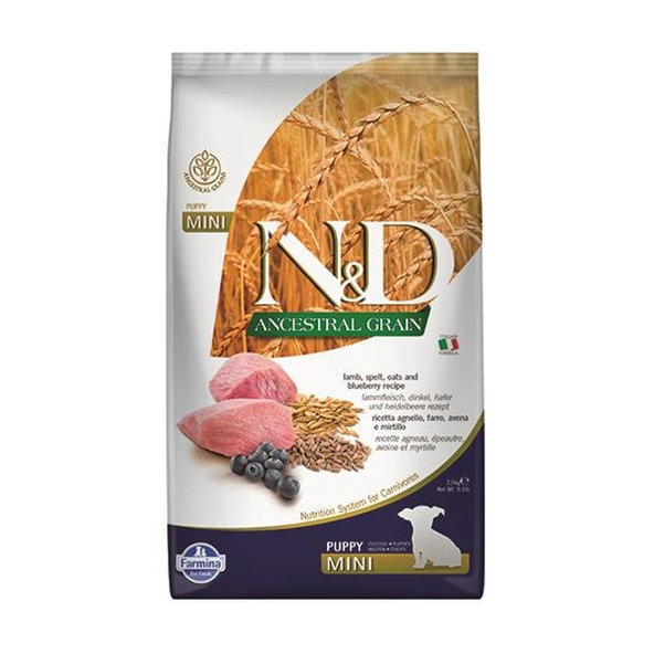 Farmina N&D dog AG puppy mini, lamb, spelt, oats & blueberry 2,5kg