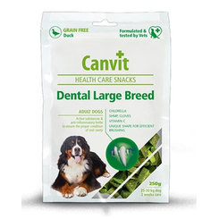 Maškrta Canvit dentálny snack pre veľké plemená psov 250g