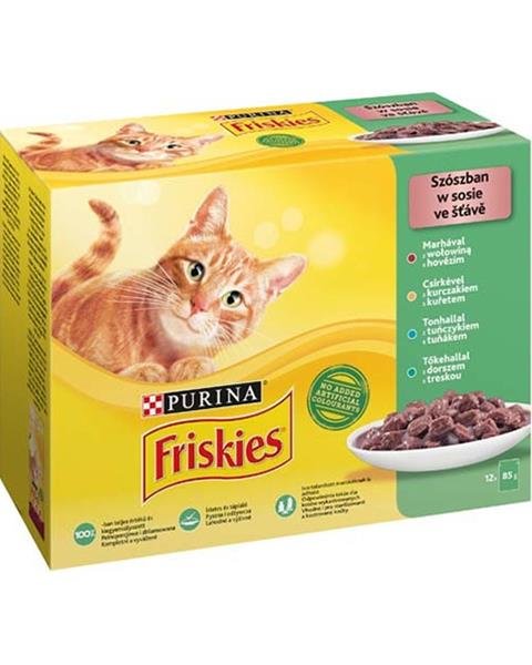E-shop Friskies cat Multipack hovädzie&kura&tuniak&treska kapsičky pre mačky 12x85g