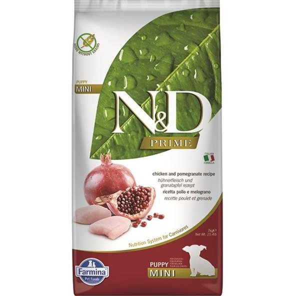 Farmina N&D dog PRIME (GF) puppy mini & medium, chicken & pomegranate 7kg