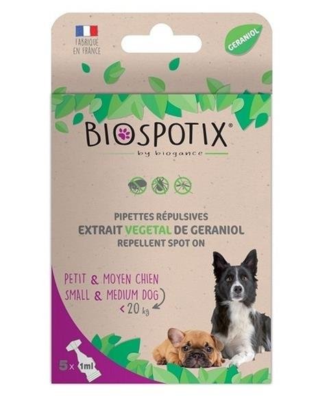 E-shop BIOGANCE Biospotix Dog spot-on S-M pipeta s repelentným účinkom pre psy 5x1ml (do 20kg)