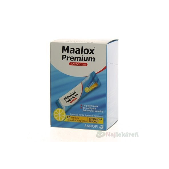 Maalox Premium sus por 460 mg/400 mg (vrecko) 20x4,3 ml