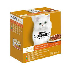GOURMET GOLD Multipack v šťave konzervy pre mačky 8x85g