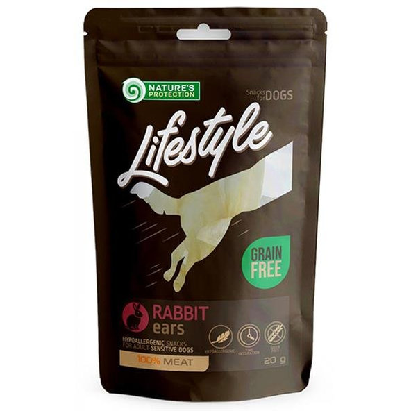 Maškrta Natures Protection pre psy králičie uši s králikom 12x75g