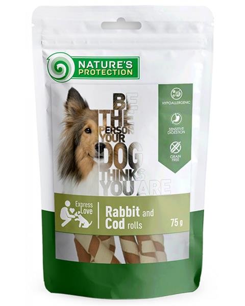 E-shop Maškrta Natures Protection Snack pre psy s králikom a treskou 12x75g