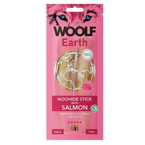 Maškrta pre psy Woolf Dog Earth L s lososom 85g
