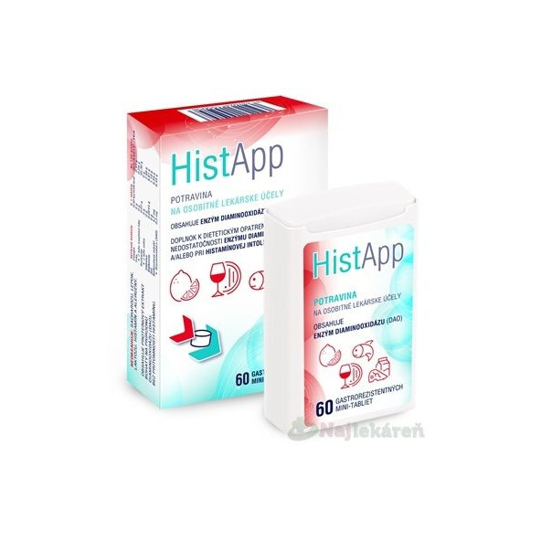HistApp, gastrorezistentné mini - tablety, 1x60 ks