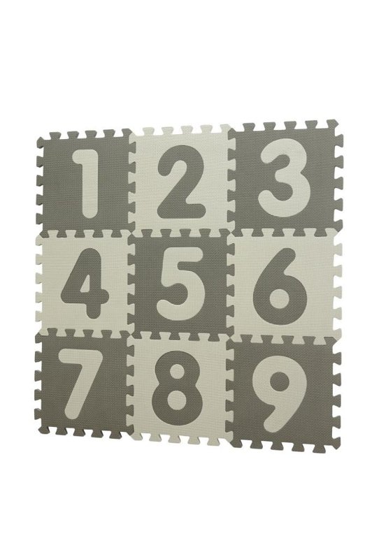 E-shop BABYDAN Hracia podložka Puzzle Grey s Číslami 90 x 90 cm