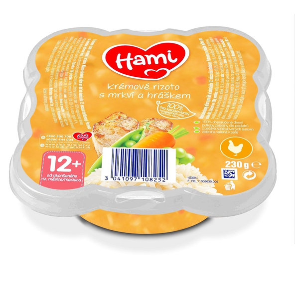 HAMI Rizoto krémové s mrkvou a hráškom Malý Gurmán 230g