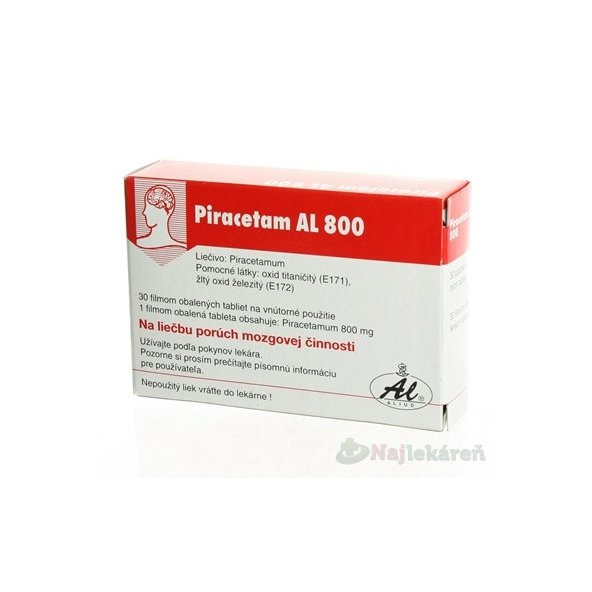 PIRACETAM AL 800 na funkčné problémy mozgu, 30ks