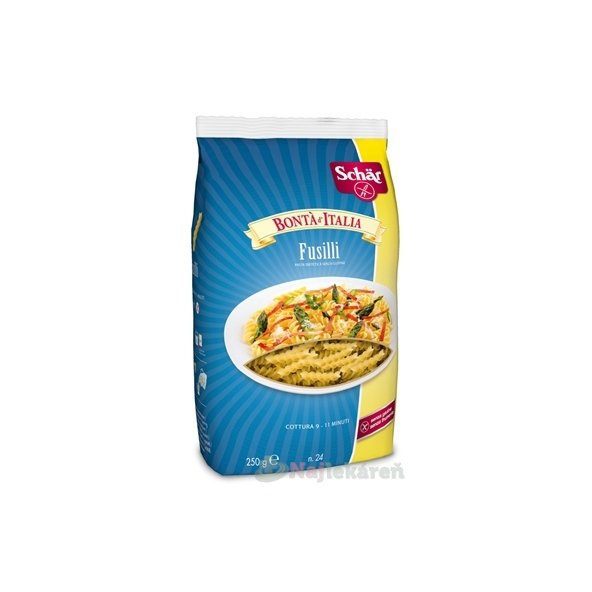Schär FUSILLI, bezgluténové, bezváječné cestoviny, 250g