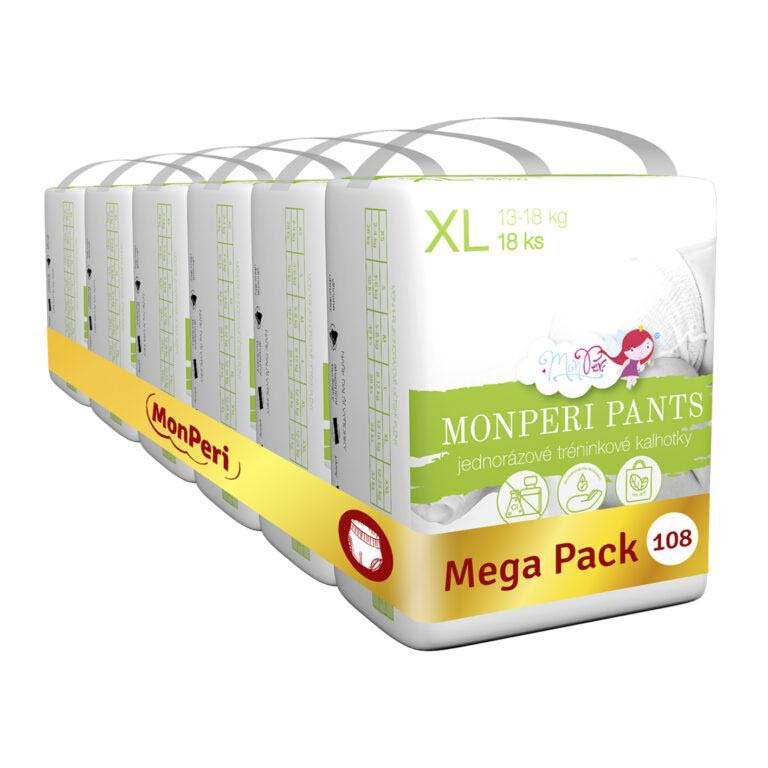 E-shop MONPERI PANTS Nohavičky plienkové jednorazové XL (13-18 kg) 108 ks - Mega Pack